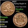 Image 1 : 1857 Flying Eagle Cent 1c Grades vf+