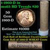 Image 1 : ***Auction Highlight*** Uncirculated 1c orig shotgun roll, 1960-d  In Old Brinks wrapper  (fc)