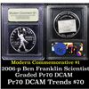 Image 1 : Proof 2006-P Ben Franklin Scientist Modern Commem Dollar $1 Graded GEM++ Proof Deep Cameo By USCG