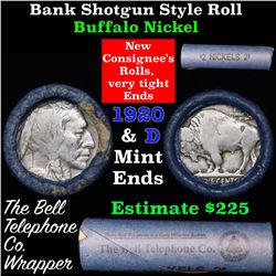 Buffalo Nickel Shotgun Roll in Old Bank Style 'Bell Telephone'  Wrapper 1920 & d Mint Ends