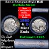 Image 1 : Buffalo Nickel Shotgun Roll in Old Bank Style 'Bell Telephone'  Wrapper 1920 & d Mint Ends