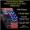 Image 1 : Group of 5 United States P & D Mint Uncirculated Coin Sets 2008-2012 148 coins
