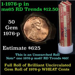 Uncirculated 1c roll in penny wrapper, 1976-p, ends are open