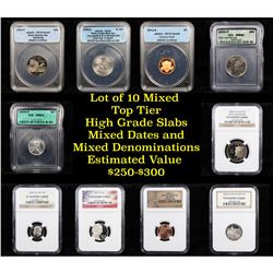 10 High Graded Top Tier Slabed Coins