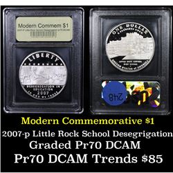 Proof 2007-P Little Rock Modern Commem Dollar $1 Graded GEM++ Proof Deep Cameo By USCG