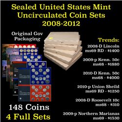 ***Auction Highlight*** ***Sealed Group of 5 United States P & D Mint Uncirculated Coin Sets 2008-20
