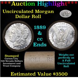 ***Auction Highlight*** 1889 & CC Uncirculated Morgan Dollar Shotgun Roll (fc)