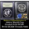 Image 1 : Proof 1994-S World Cup Modern Commem Dollar $1 Graded GEM++ Proof Deep Cameo By USCG
