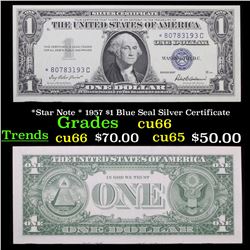 *Star Note * 1957 $1 Blue Seal Silver Certificate Grades Gem+ CU