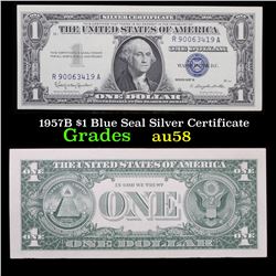 1957B $1 Blue Seal Silver Certificate Grades Choice AU/BU Slider