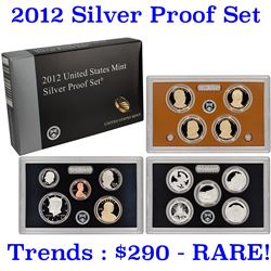 Hard to get, low mintage 2012 US Mint Silver Proof Set; 14 pcs Ð about 1 _ ounces of pure silver