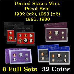 Group of 6 United States Proof Sets 1982-1986 30 coins