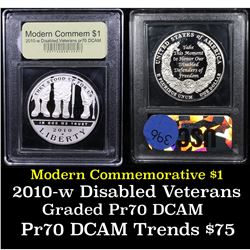 Proof 2010-W Disabled Veterans Modern Commem Dollar $1 Graded GEM++ Proof Deep Cameo By USCG