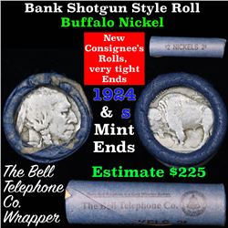 Buffalo Nickel Shotgun Roll in Old Bank Style 'Bell Telephone'  Wrapper 1924 & s Mint Ends