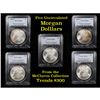 Image 1 : 5 Unc Morgan $1 Graded By PCGS Mixed Dates From The McClaren Collection