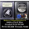 Image 1 : Proof 1995-S Civil War Modern Commem Dollar $1 Graded GEM++ Proof Deep Cameo By USCG