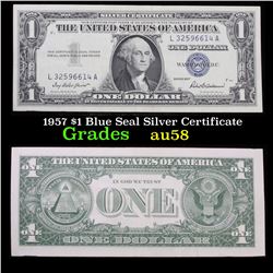 1957 $1 Blue Seal Silver Certificate Grades Choice AU/BU Slider