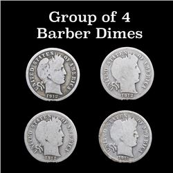 Group Of 4 Barber Dimes