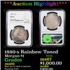 Image 1 : ***Auction Highlight*** NGC 1880-s Rainbow Toned Morgan Dollar $1 Graded ms66 By NGC (fc)