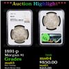 Image 1 : ***Auction Highlight*** NGC 1891-p Morgan Dollar $1 Graded ms63 By NGC (fc)