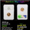 Image 1 : ***Auction Highlight*** NGC 1935-p Lincoln Cent 1c Graded ms67 rd By NGC (fc)