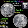 Image 1 : ***Auction Highlight*** 1928-p Peace Dollar $1 Graded Select+ Unc By USCG (fc)