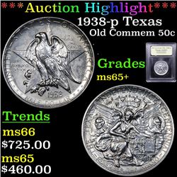 ***Auction Highlight*** 1938-p Texas Old Commem Half Dollar 50c Graded GEM+ Unc By USCG (fc)