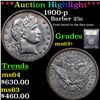 Image 1 : ***Auction Highlight*** 1900-p Barber Quarter 25c Graded Select+ Unc By USCG (fc)