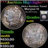 Image 1 : ***Auction Highlight*** 1904-o Rainbow Toned Morgan Dollar $1 Graded GEM+ Unc BY USCG (fc)