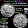 Image 1 : ***Auction Highlight*** 1936 Robinson Old Commem Half Dollar 50c Graded GEM+ Unc By USCG (fc)