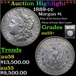 ***Auction Highlight*** 1889-cc Morgan Dollar $1 Graded Select Au+ By USCG (fc)