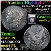 Image 1 : *Highlight OF Entire Auction* 1921-s Tied Top POP Morgan Dollar $1 Graded GEM Unc PL By USCG (fc)