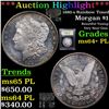 Image 1 : ***Auction Highlight*** 1880-s Rainbow Toned Morgan Dollar $1 Graded Choice Unc+ PL By USCG (fc)