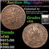 Image 1 : ***Auction Highlight*** 1787 Connecticut Bust Left Laughing Colonial Cent 1c Graded vf++ By USCG (fc