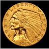 Image 2 : ***Auction Highlight*** 1913-p Gold Indian Quarter Eagle $2 1/2 Graded Select Unc By USCG (fc)