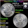 Image 1 : ***Auction Highlight*** 1903-p Morgan Dollar $1 Graded GEM+ Unc By USCG (fc)