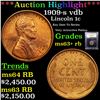 Image 1 : ***Auction Highlight*** 1909-s vdb Lincoln Cent 1c Graded Select+ Unc RB BY USCG (fc)