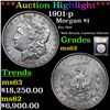 Image 1 : ***Auction Highlight*** 1901-p Morgan Dollar $1 Graded Select Unc By USCG (fc)
