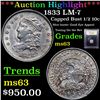 Image 1 : ***Auction Highlight*** 1833 LM-7 Capped Bust Half Dime 1/2 10c Graded Select Unc BY USCG (fc)