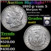 Image 1 : ***Auction Highlight*** 1892-p vam 5 Morgan Dollar $1 Graded Select Unc By USCG (fc)