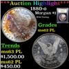Image 1 : ***Auction Highlight*** 1880-o Morgan Dollar $1 Graded Select Unc PL By USCG (fc)
