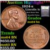 Image 1 : ***Auction Highlight*** 1924-s Lincoln Cent 1c Graded Choice Unc BN By USCG (fc)