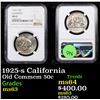 Image 1 : NGC 1925-s California Old Commem Half Dollar 50c Graded ms63 By NGC