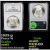 Image 1 : NGC 1925-p Peace Dollar $1 Graded ms65 By NGC