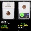 Image 1 : NGC 1939-s Lincoln Cent 1c Graded ms66 rb By NGC
