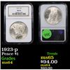 Image 1 : NGC 1923-p Peace Dollar $1 Graded ms64 By NGC