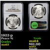 Image 1 : NGC 1922-p Peace Dollar $1 Graded ms63 By NGC