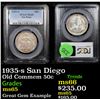 Image 1 : PCGS 1935-s San Diego Old Commem Half Dollar 50c Graded ms65 By PCGS