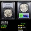 Image 1 : PCGS 1923-p Peace Dollar $1 Graded ms62 By PCGS