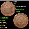 Image 1 : 1864 Two Cent Piece 2c Grades vf+